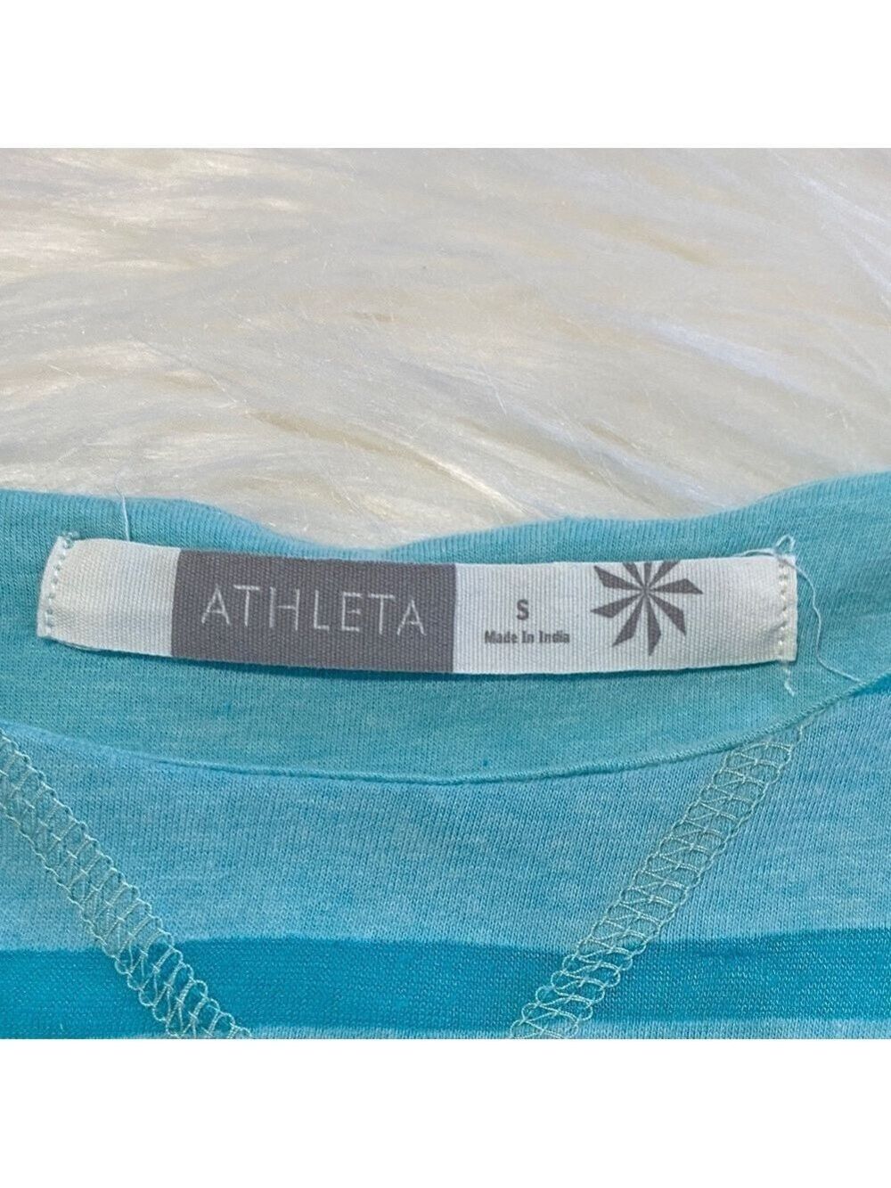 Athleta Light Blue Striped Dress/or swimsuit cover - Picture 2 of 10